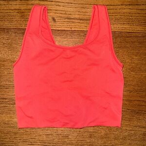 All In Motion Coral Ribbed Cropped Tank Top/ Bra Top